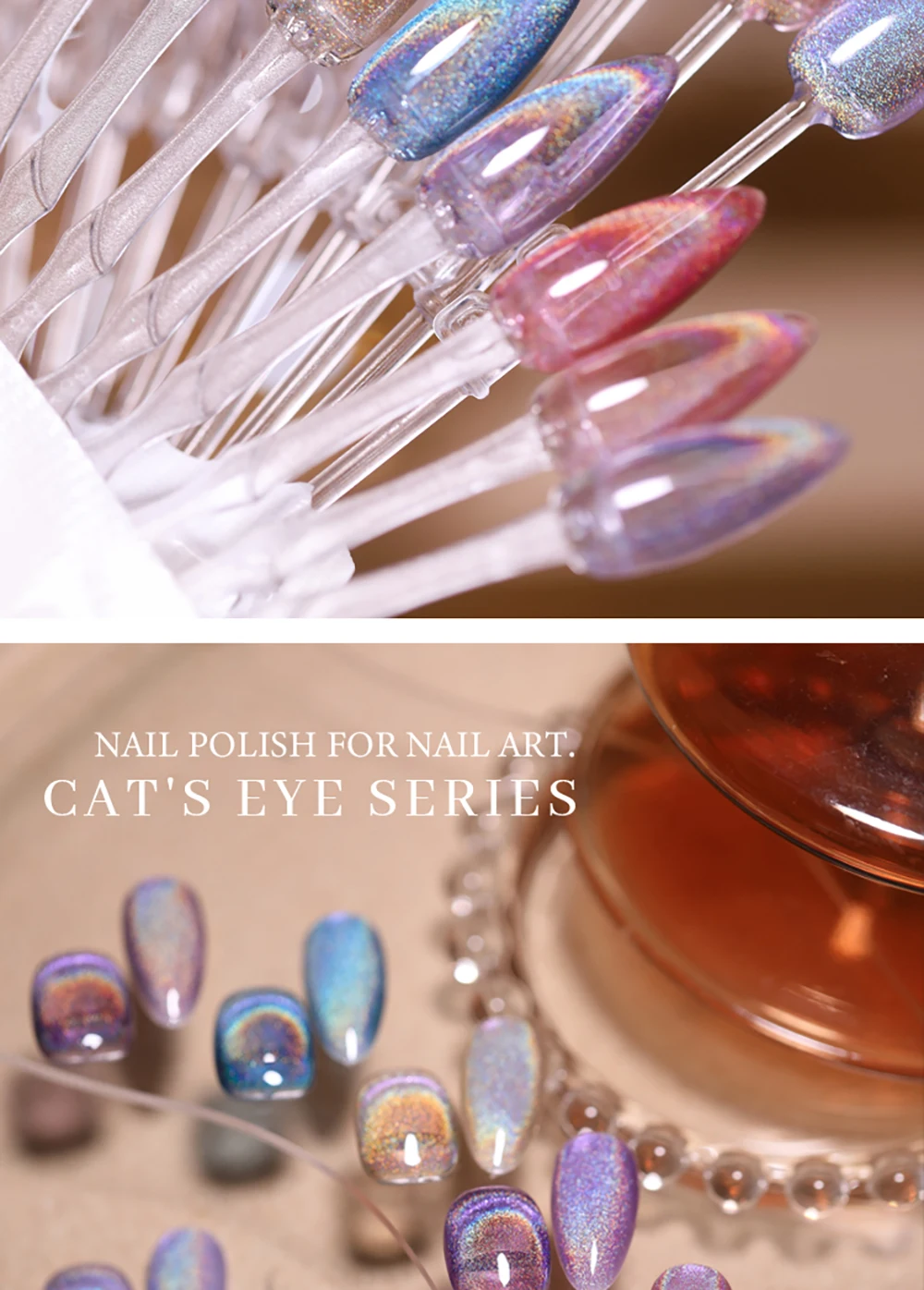 Vendeeni 9 Farben Magnetischer Regenbogen-Katzenaugen-Gel-Nagellack Nagelkunst Glitzer Laser Magnetischer UV-Gel-Lack Auroras Gel-Lack – Detail 9