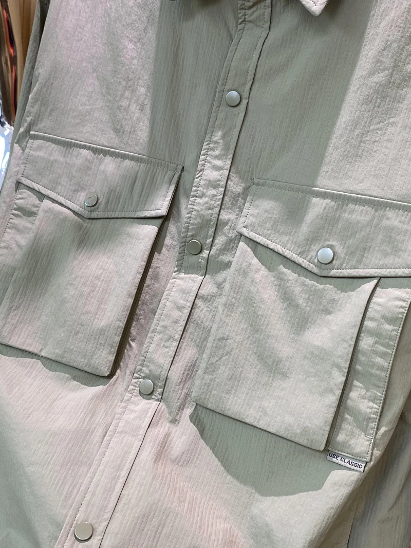 ¡Heavy Du Funcional! Jaet de ropa de trabajo informal al aire libre para hombre de primavera con kets grandes y cuello para uso diario