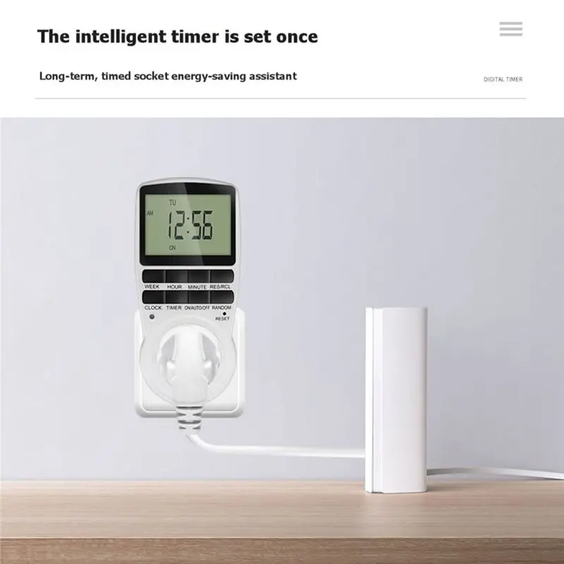 T21C Programmable Electronic Digital Timer Switch Socket Kitchen Timer Outlet Power-Off Timing Shutter Control