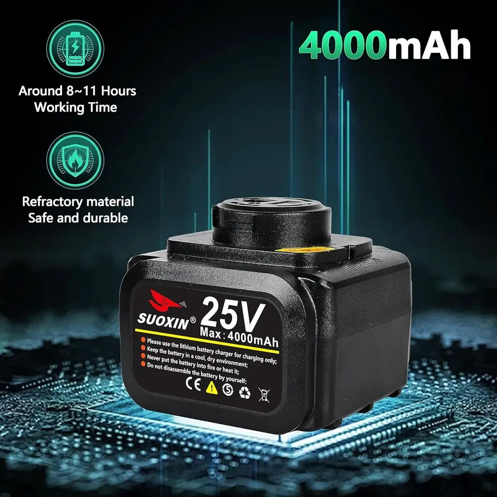 Tesouras de poda elétricas 25V, podador de árvores sem fio sem escova de diâmetro de corte de 1,6" com display LCD, baterias 2 × 4,0Ah, lâmina SK5