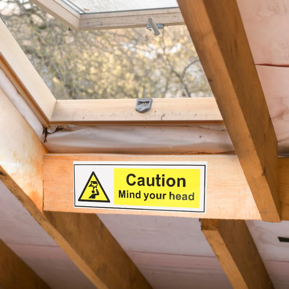 

2pcs Safety Sign Pvc Self Adhesive Warning Sticker For Low Ceiling Watch Your Head Caution Signs Workplace Wall Decal
