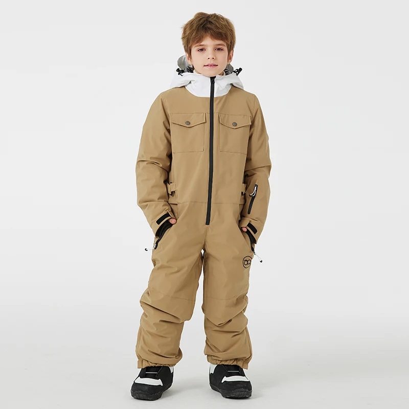 Children's Jumpsuit, Boy or Girl Snow Suit, Coverall Skiing Snowboarding Clothing, Waterproof, Winter Outdoor Sports Wear, -30