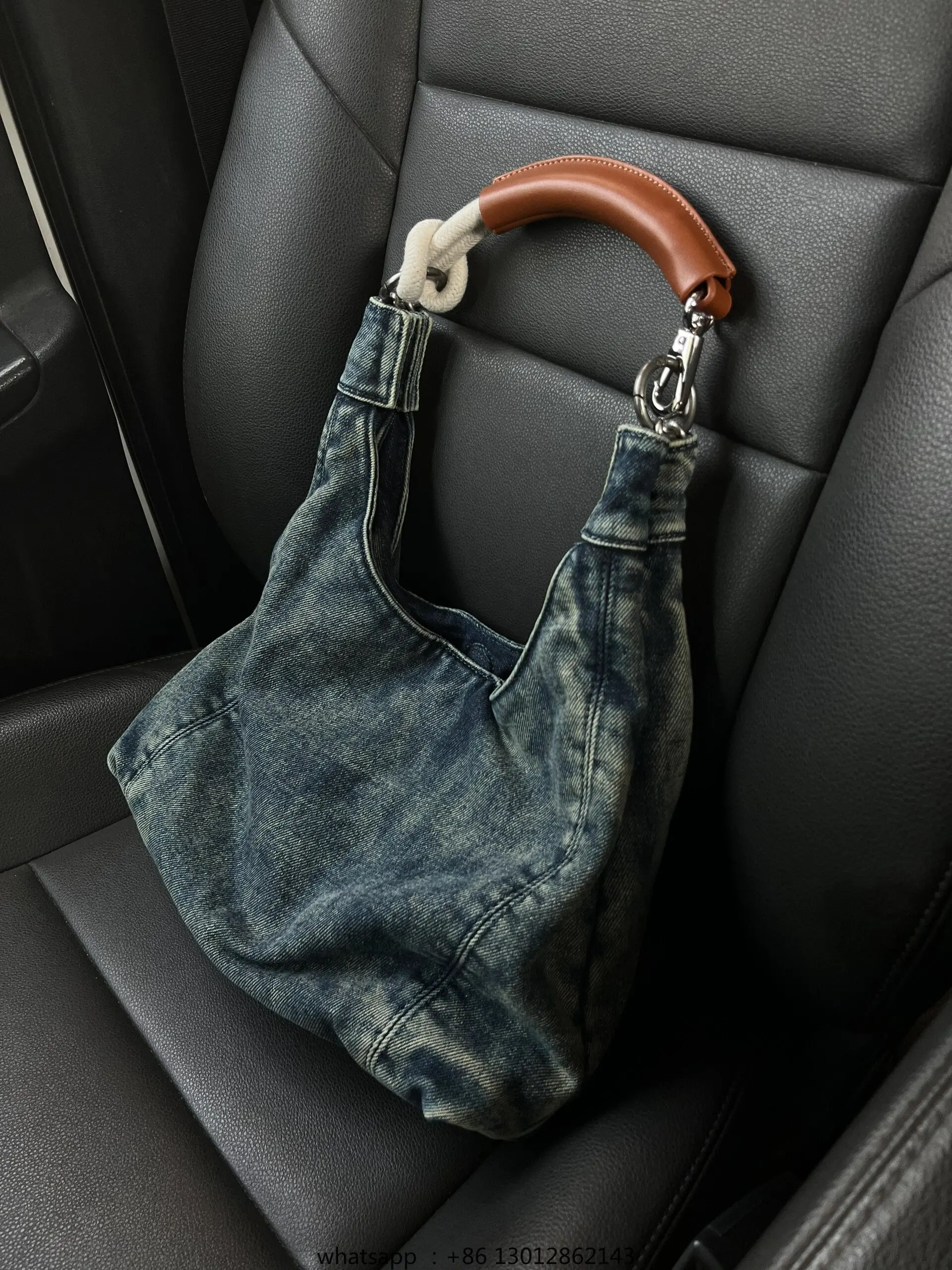 

Premium denim tote bag niche casual commuter armpit bag