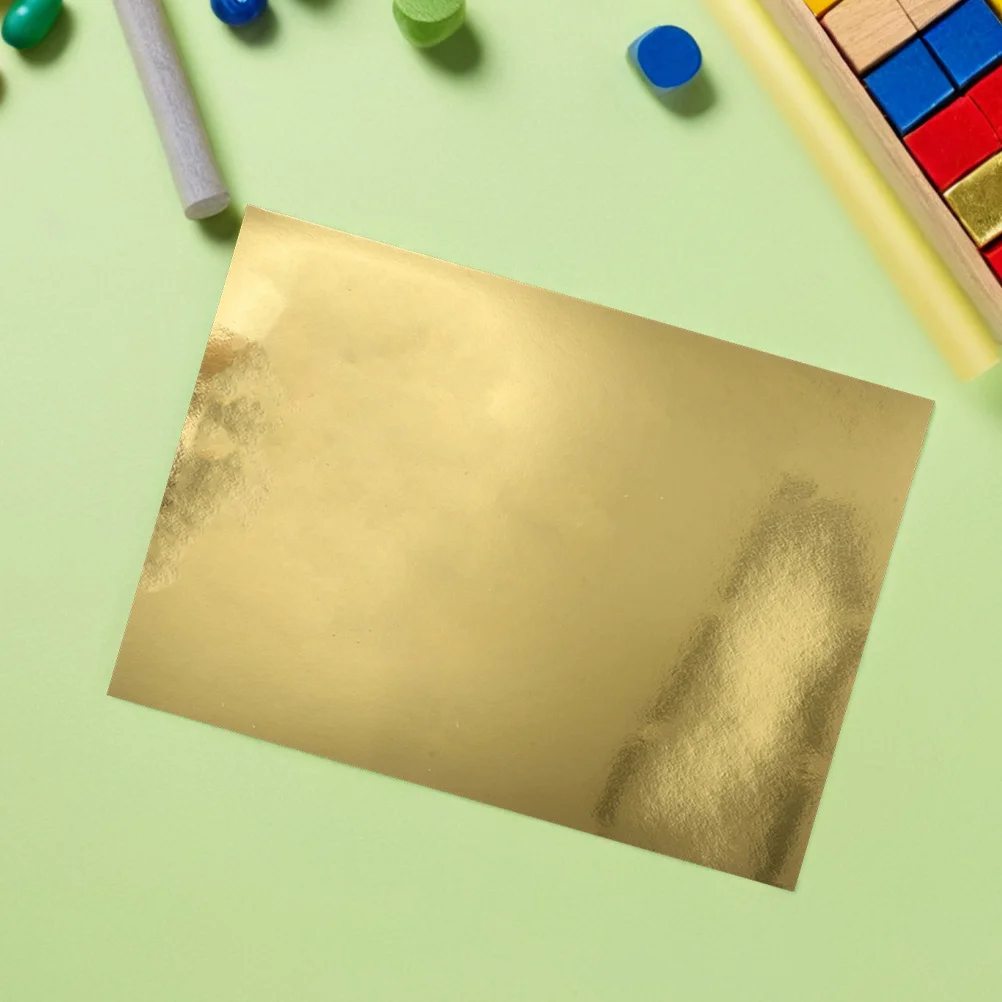 Cartulina metálica brillante hecha a mano para álbum de recortes, 60 uds., para niños, proyectos de manualidades Diy, hojas de Arte de aluminio, papel de construcción dorado