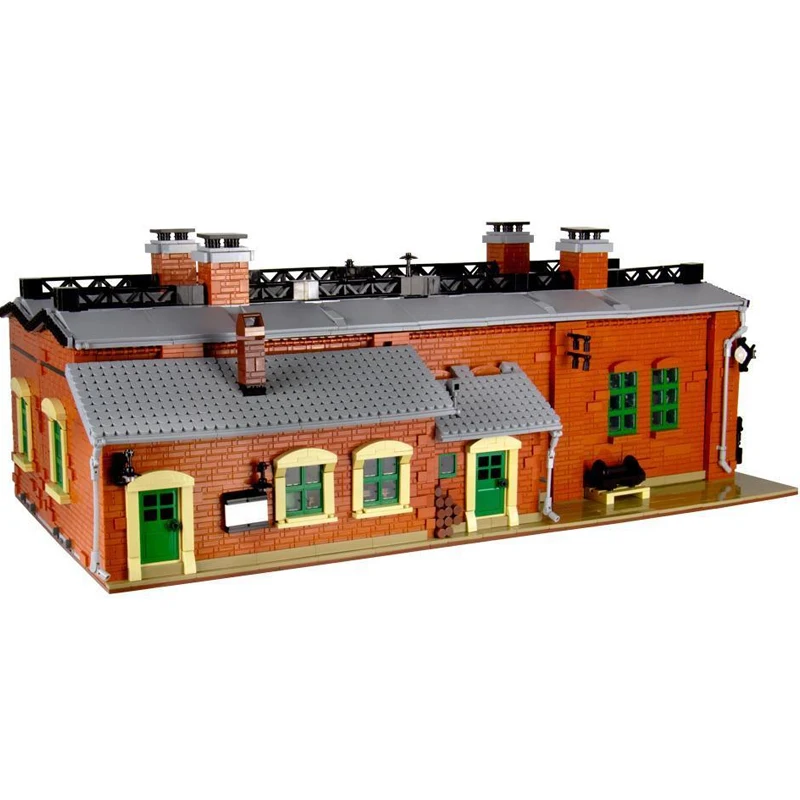 NEW 5631PCS City Hot Selling Street View Moc Modular Locomotive sheds model DIY creative ideas Child Toy christmas Gift Blocks