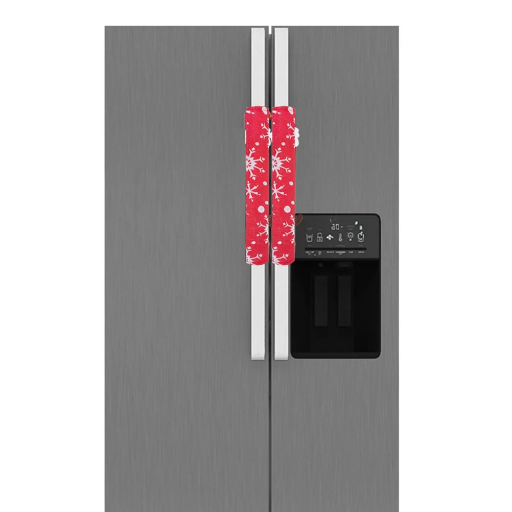 

6Pcs Door Handle Covers for Refrigerator Festive Christmas Pattern Soft Stretchable Protector for Home Kitchen Use Machine