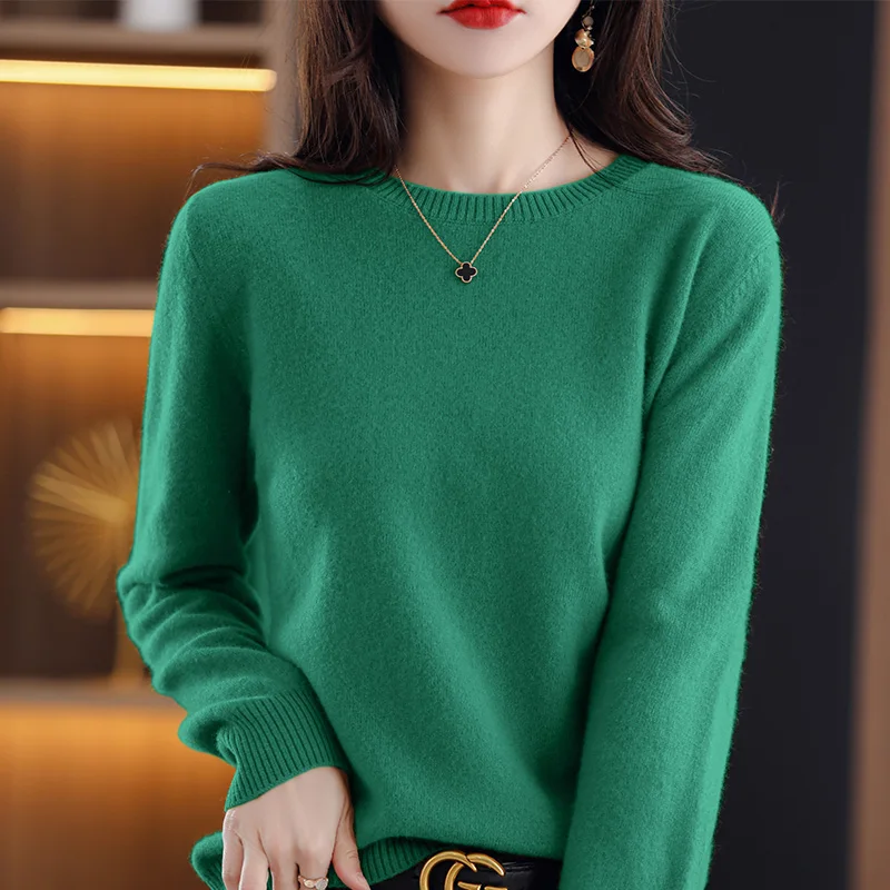 2022 New Cashmere Sweaters Women Casual O-neck Solid Pullovers Autumn winter Womens Sweater Cashmere Knitwear