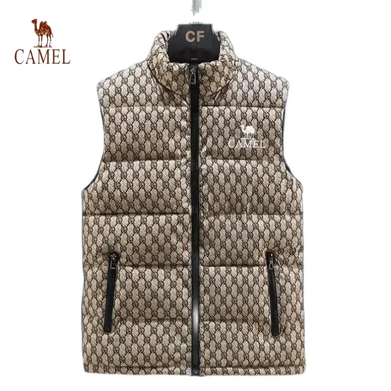 Men\'s Embroidered Warm Vest Vest for Autumn and Winter, New Luxurious and Fashionable Casual Outdoor Windproof Sleeveless Jacket