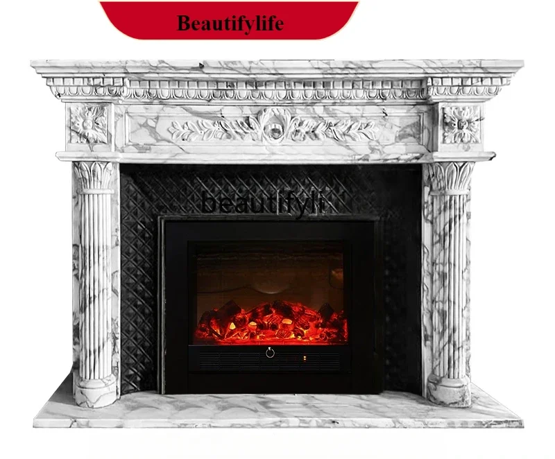

J132 A132 Natural marble fireplace decorative cabinet pattern stone carving large white stone fireplace sculpture