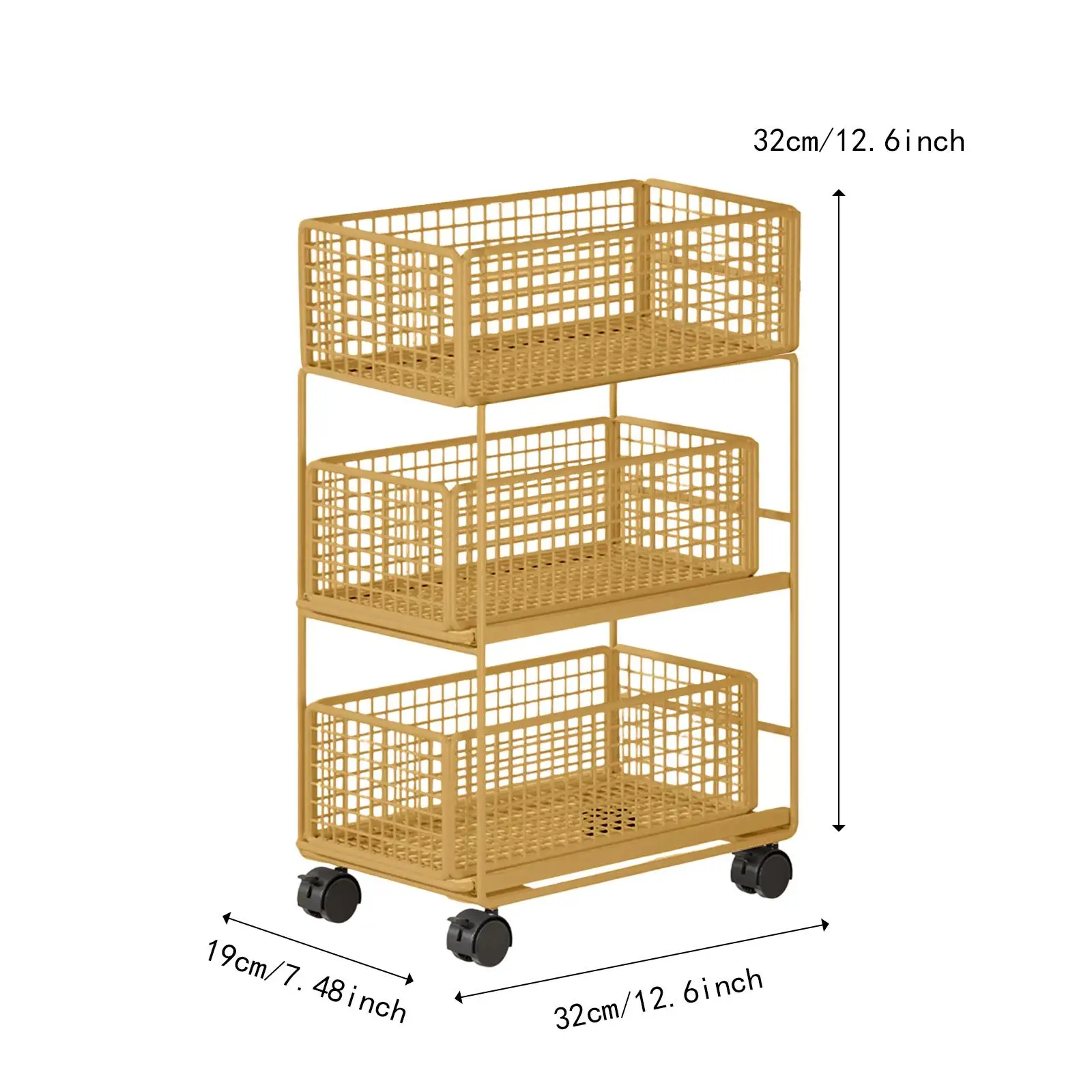 Under Desk Cart with Caster Wheels File Folder Filing Cabinet Practical Movable