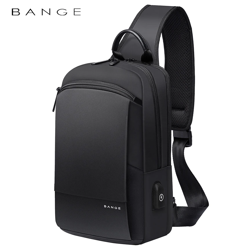 Multifunction Crossbody Chest Bag  Men USB Charging Pack Short Trip Messengers Bag Water Repellent Shoulder Fashion