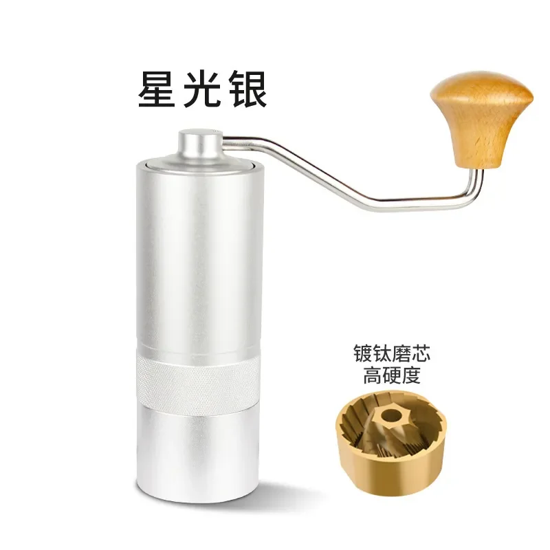 Portable Manual Coffee Grinder Hand Crank Bean Mill with Adjustable Ceramic Burr for Home Travel Italian Espresso Brewing