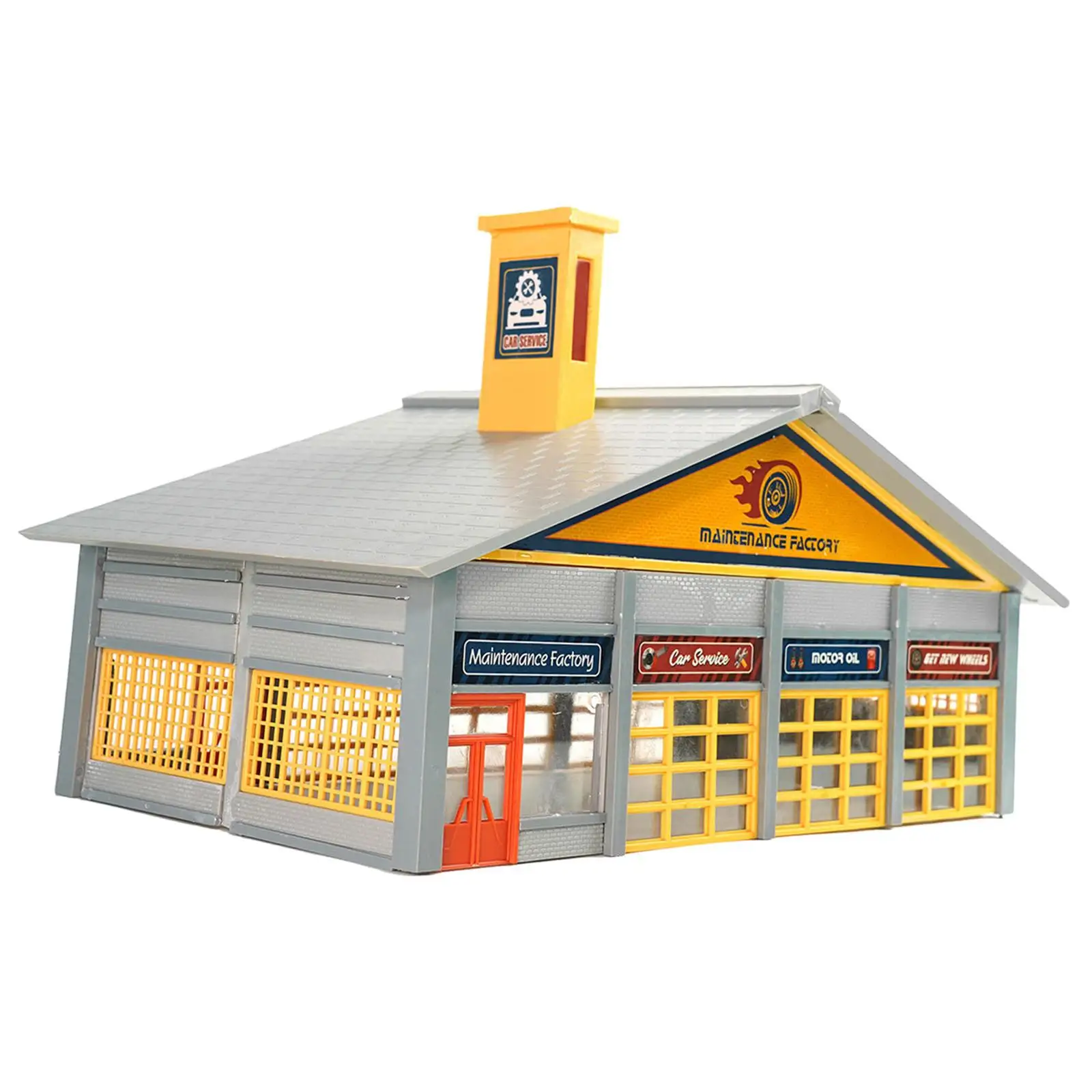 HO Scale DIY Auto Service Shop Miniature Repair Workshop Model Railway Scenery Accessories Micro Landscape Building for