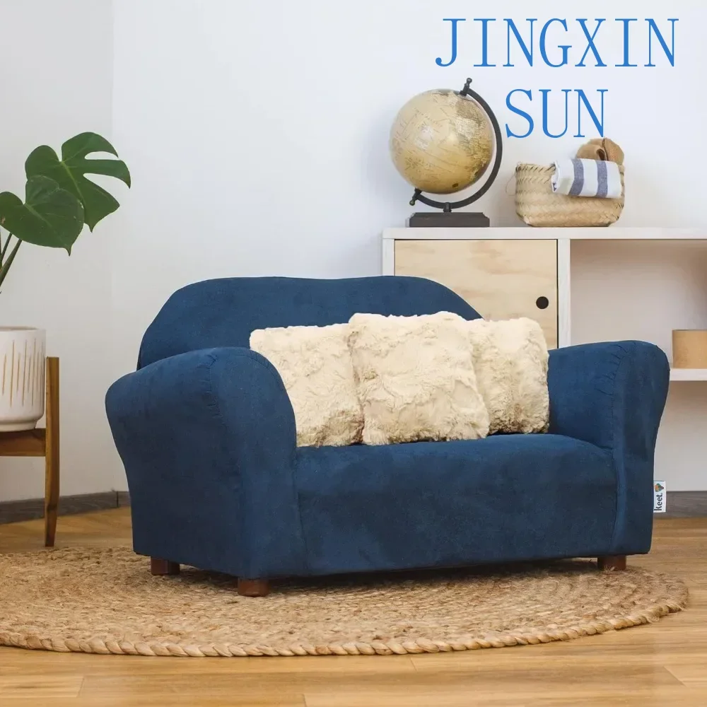 Minimalist 4 Set Navy Blue And Pine Plush sofa