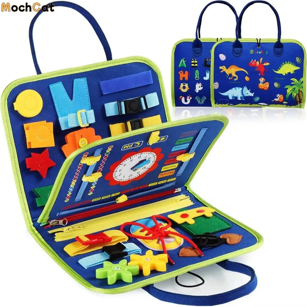 Creatieve Leuke Vilt Drukke Board Cartoon DIY 3D Rustig Activiteit Boek Levensvaardigheden Draagbare Drukke Board Montessori Speelgoed