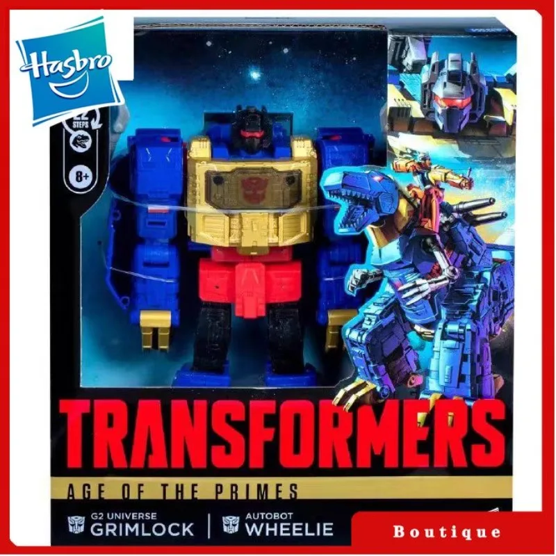 재고 있음 Hasbro Transformers 장난감 Age Of The Primes 리더 클래스 Grimlck Wheelie Autobots 취미 선물 Collectible