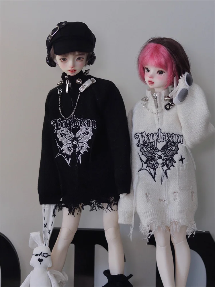New Arrival BJD Doll Clothes for 1/4 Doll White Black Red Blue Pink Sweater Doll Clothing Accessories (Only Sweater No Dolls)