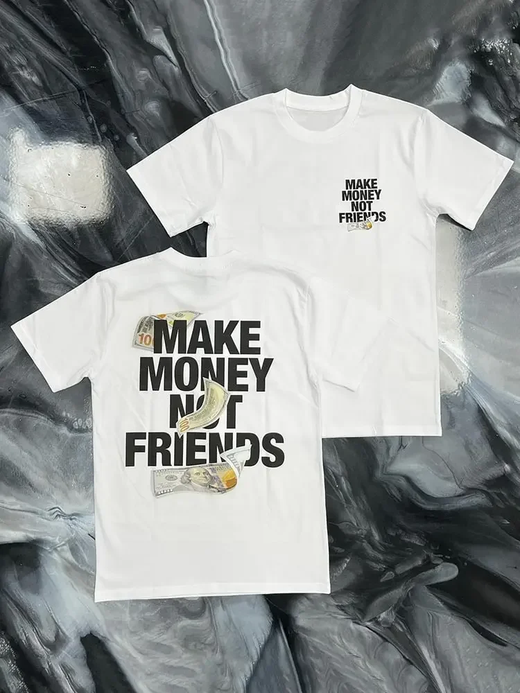 Men's Summer Printed T‑Shirt, 100% Cotton, High‑Quality Fashionable Crew Neck Short Sleeve, Printed With The Slogan 