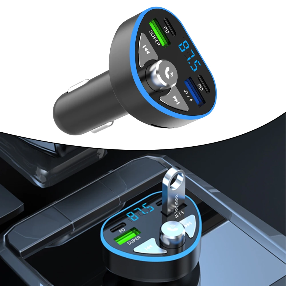 For Smartphones Ambient Light Charger Car FM Driving Experience Black Ambient Light Compact  For Smartphones Ambient