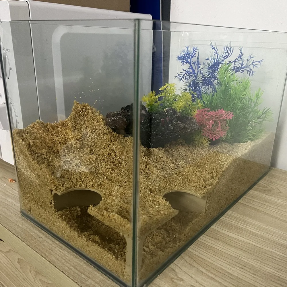 Underground corner tunnel for aquarium cave/ fish tank For Aquatic Pets To Breed Play AndRest Fish Tank Ornaments