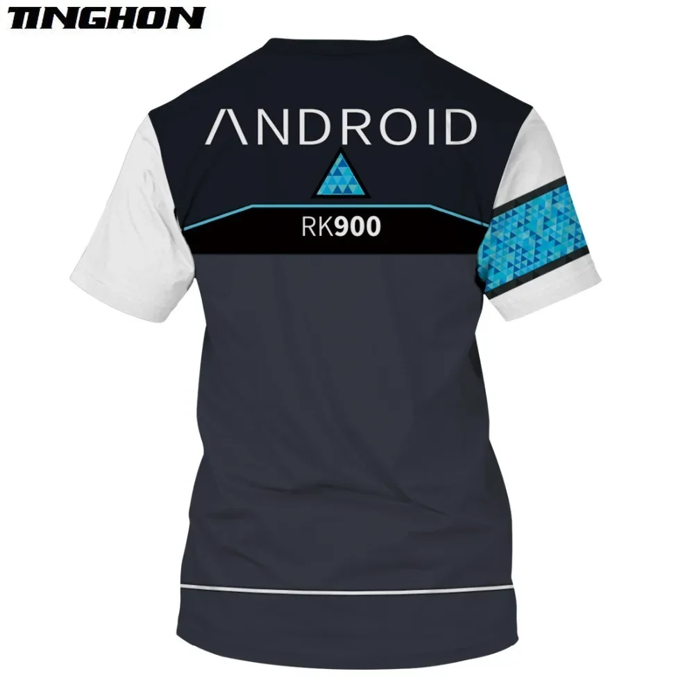 XS-7XL Unisex Men Women T Shirt Game Detroit Become Human Connor RK900 Agent Uniform T-shirt Short Sleeve Cosplay Costumes Tops