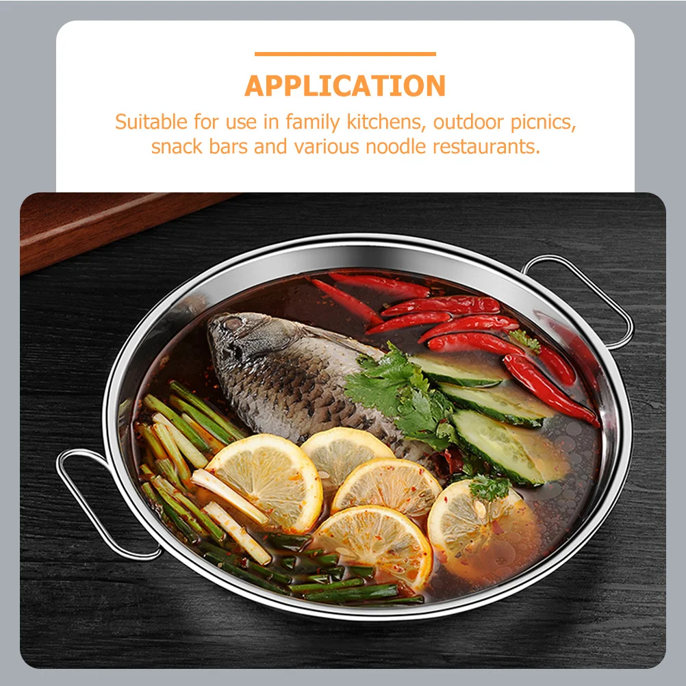 

Stainless Steel Steaming Tray Multifunctional Binaural Design Easy Storage for Liangpi Steamed Rice Pasta Steamer Plate