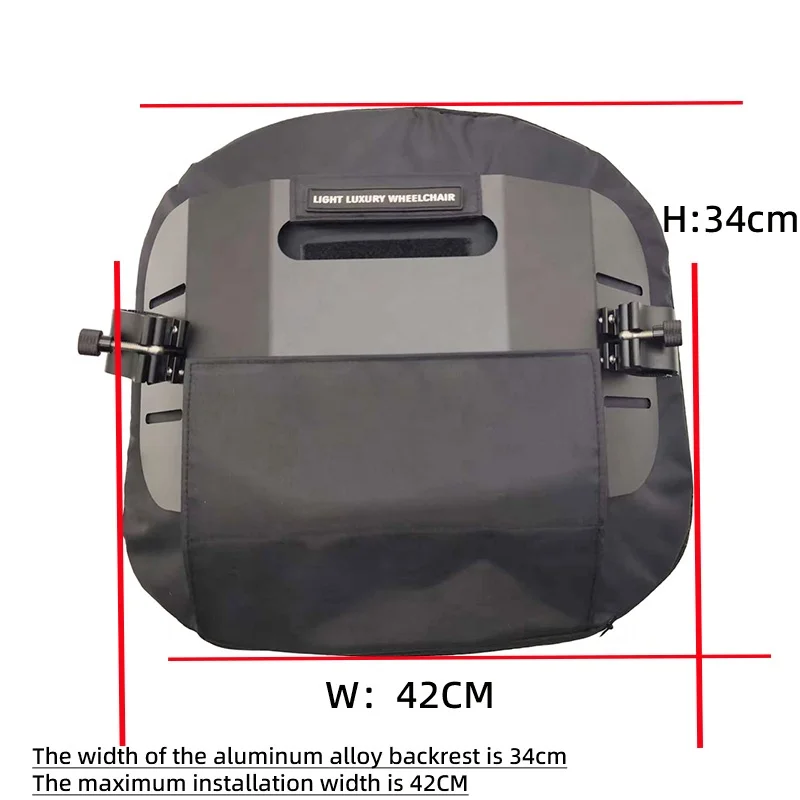Universal Wheelchair Hard Backrest with Lumbar Support Breathable Quick-Release Install Aluminum Alloy Sports Wheelchair Cushion