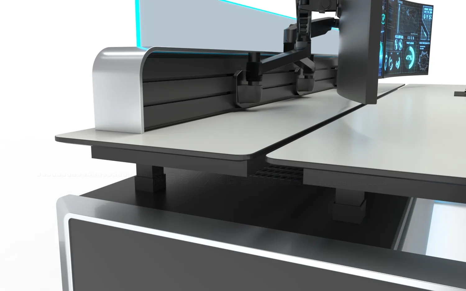 KESINO Ergonomic Height Adjustable Desk Modern Design Metal Desk For Control Room Consoles
