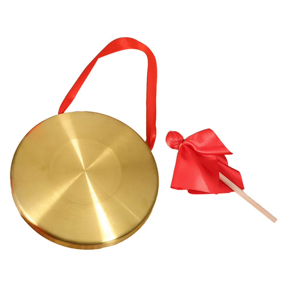 

Traditional Copper Gong Chinese Percussion Instrument Small Gong with Mallet for Performances Asian Decor Chinese Decor