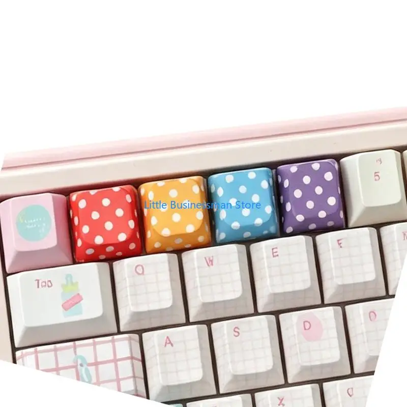 Gepunktetes Tastatur-Tastenkappen-Set für Schreibtisch-Styling, mechanische Tastaturen, Tastenkappen M76A – Detail 4