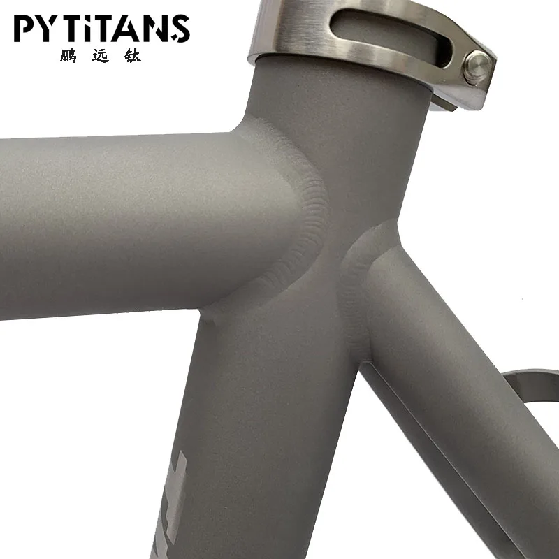 Titanium bicycles frame made in china Sand blasting customize bike frame gravel bike frame by PYTITANS