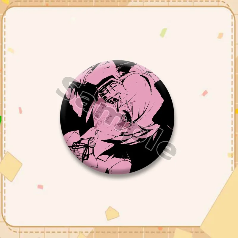 Cartoon-Spielfigur Sayori Anstecknadel Kawaii Anime-Mädchen Button-Pins Handgemachte Runde Schmuck-Brosche Sammlerstücke Geschenke – Detail 7