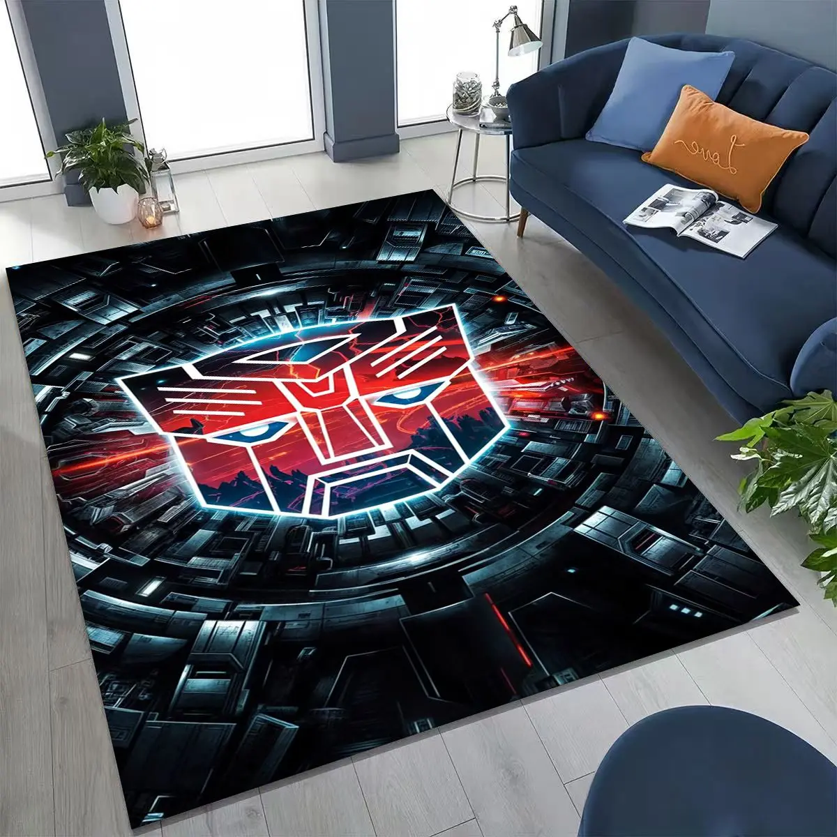

Cartoon T-Transformers Autobots Optimus Prime Rug for Bedroom Living Room Sofa Home Doormat Decor, Large Kids Non-slip Floor Mat
