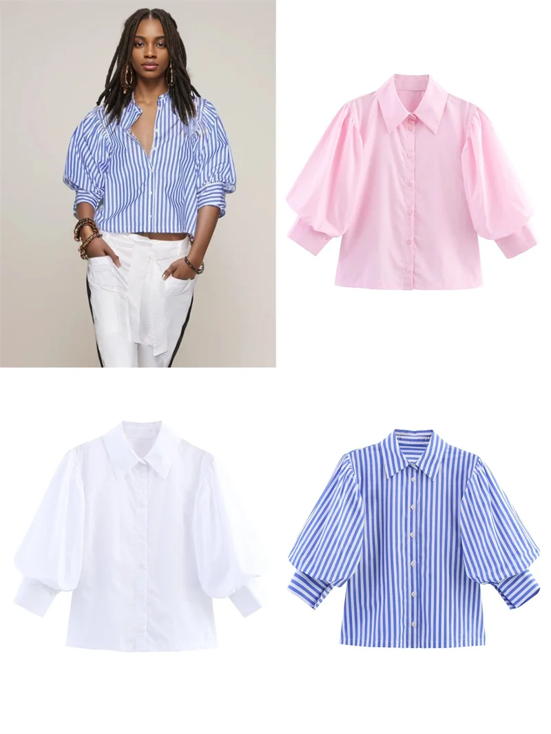 

Women's Shirt Spring Summer New Style Half Sleeve Fashion Lapel Women's Single Breasted Blouse Casual Simple Commuter