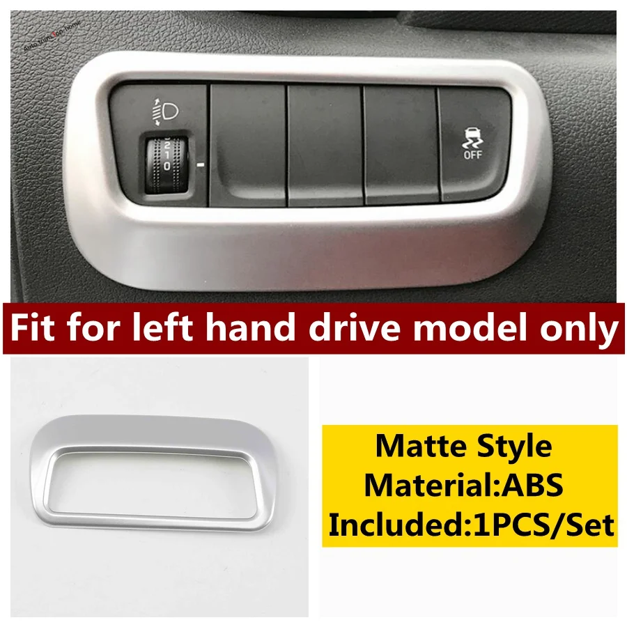 

Front Head Lights Lamps Switch Button Decoration Cover Trim Fit For Hyundai Kona 2018 - 2023 Car Interior Accessories