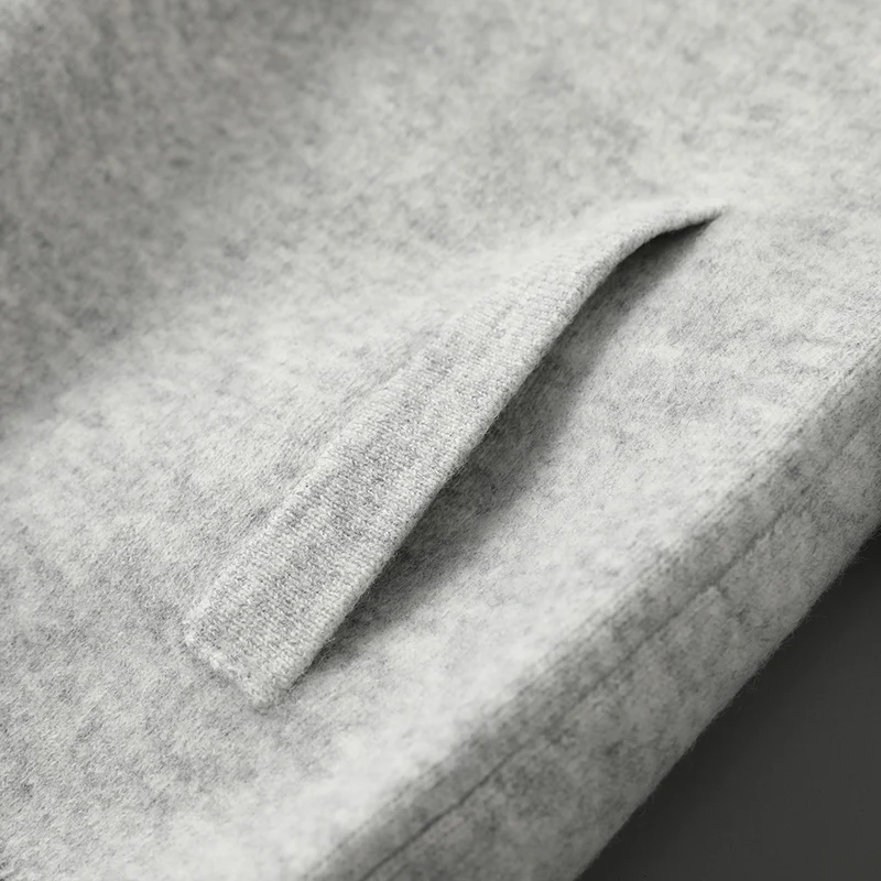 DjzDsm nuevo Otoño Invierno 100% prendas de punto de lana merina suéter con cremallera para hombres cárdigan grueso ropa Casual suave cálida Tops de moda