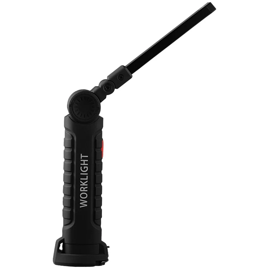 ضوء عمل LED قابل لإعادة الشحن، 1200 مللي أمبير، مصباح يدوي ميكانيكي مغناطيسي بقاعدة مغناطيسية، 360 درجة °   دوران، 5 أوضاع إضاءة،