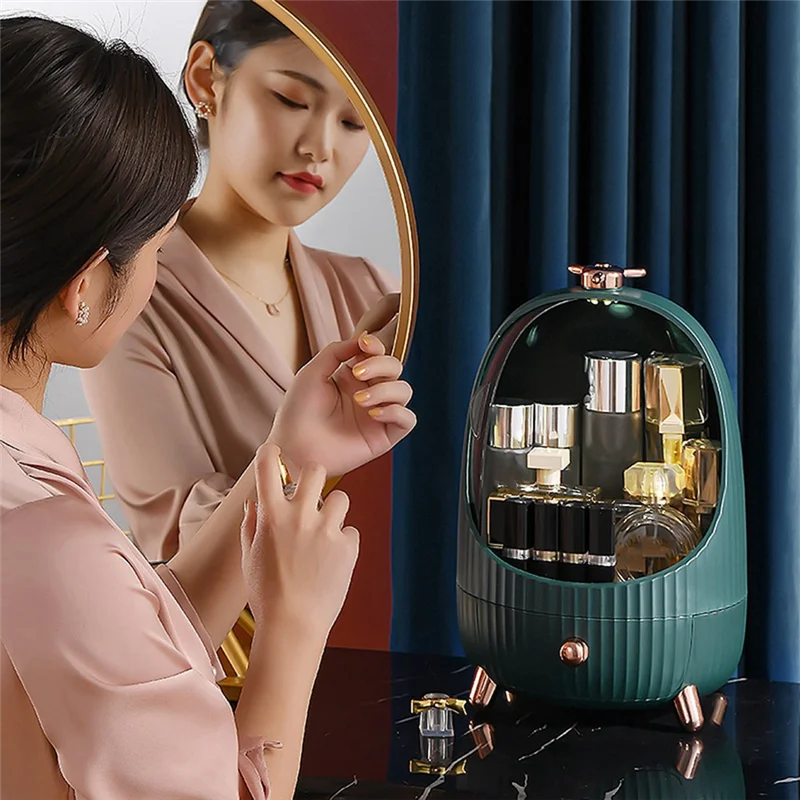 

【Hot Selling】Cosmetic Storage Organizer - Makeup Brush Holder,Lipstick Case,Skin Care Product Shelf With Drawers For Dressing Ta