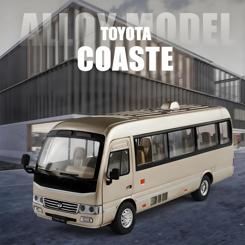 1:24 Toyota Coaster, средний бизнес, миниавтобус, литая под давлением модель автомобиля, коллекционирование хобби, декоративные модные украшения, подарок на день рождения