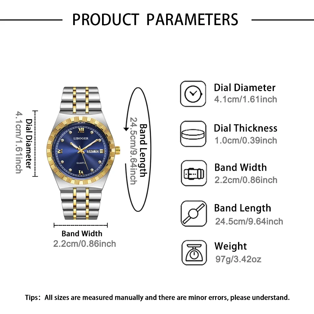 1-piece men's watch, casual and elegant, suitable as a gift for family members, no box included