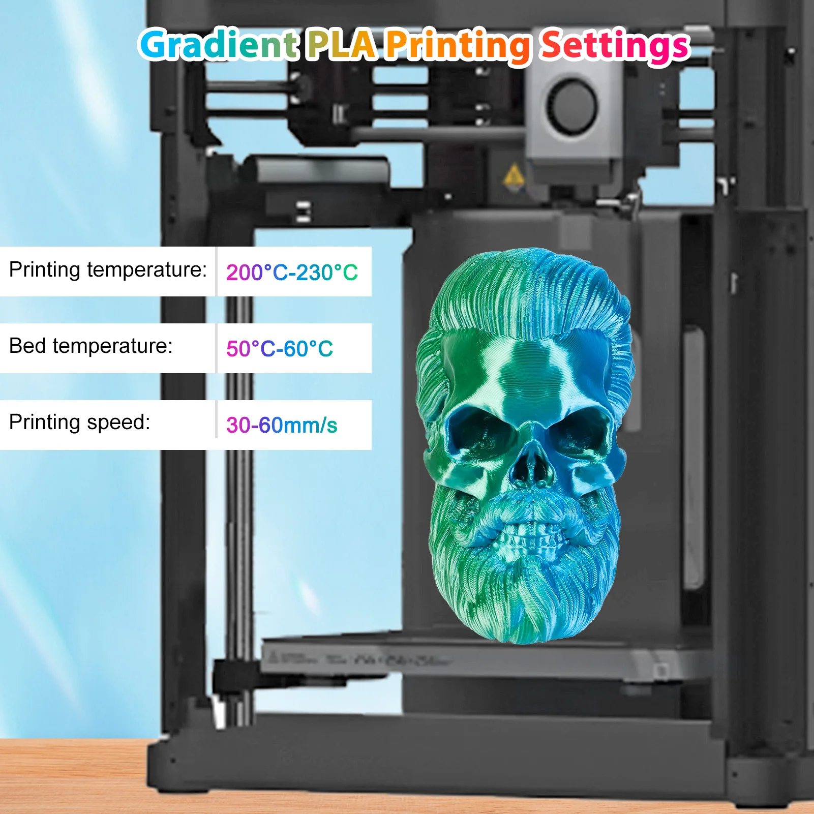 Zweifarbiges PLA 3D-Drucker Filament 1,75mm 250g Spule, Hochpräzises Druckmaterial für die Meisten FDM 3D-Drucker – Detail 10