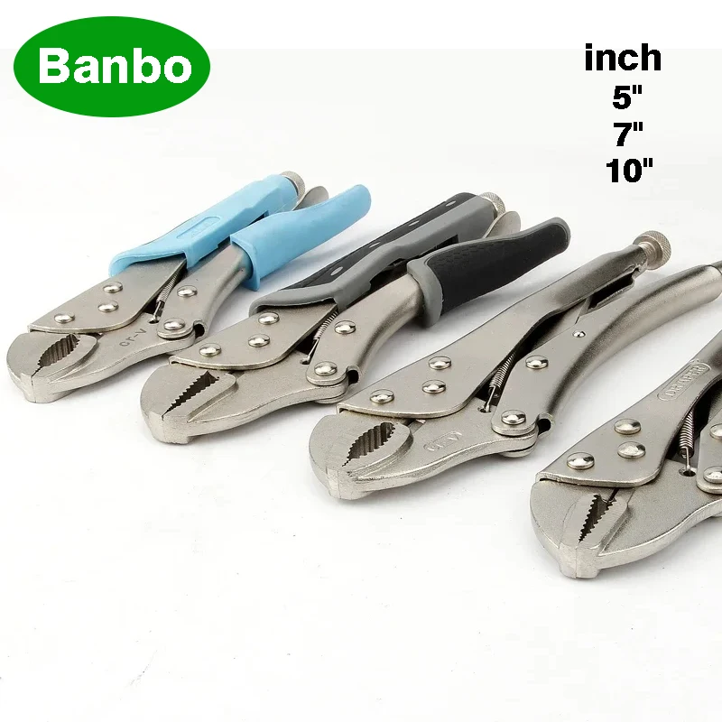 

Adjustable Straight Round Jaw Pliers 1pcs Lock Locking Mole Plier Carbon Steel Clamp Grips Pliers Welding Tool 5" 7" 10" Inch