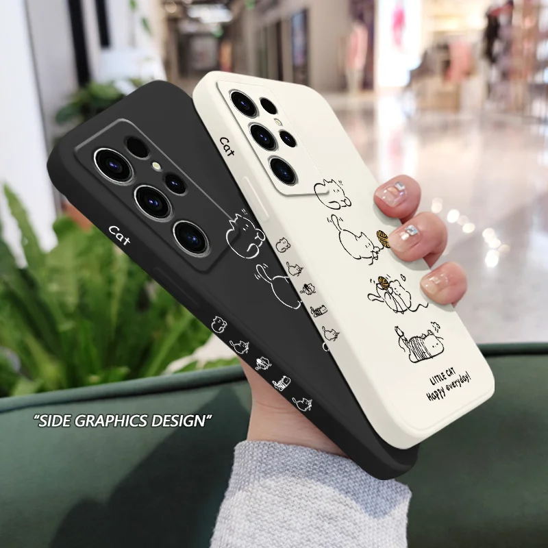 String Ball Cat Phone Case For Samsung Galaxy S26 Plus Ultra Liquid Silicone Cover