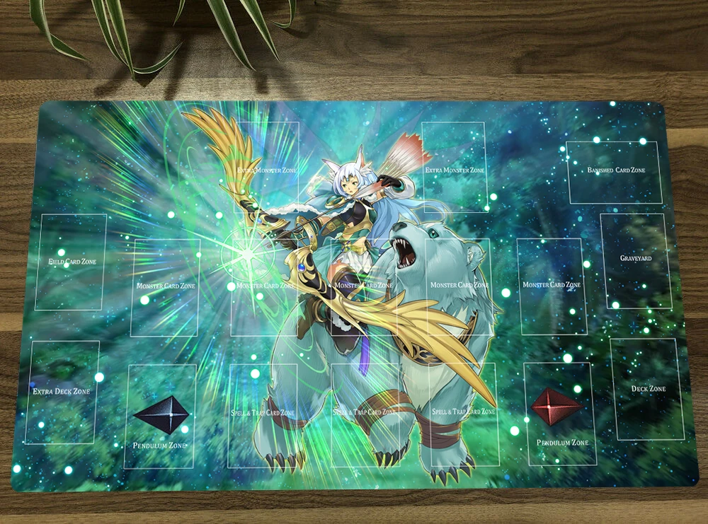 

YuGiOh Apollousa, Bow of the Goddess TCG CCG Mat Trading Card Game Mat Table Playmat Desk Gaming Play Mat Mouse Pad Free Bag