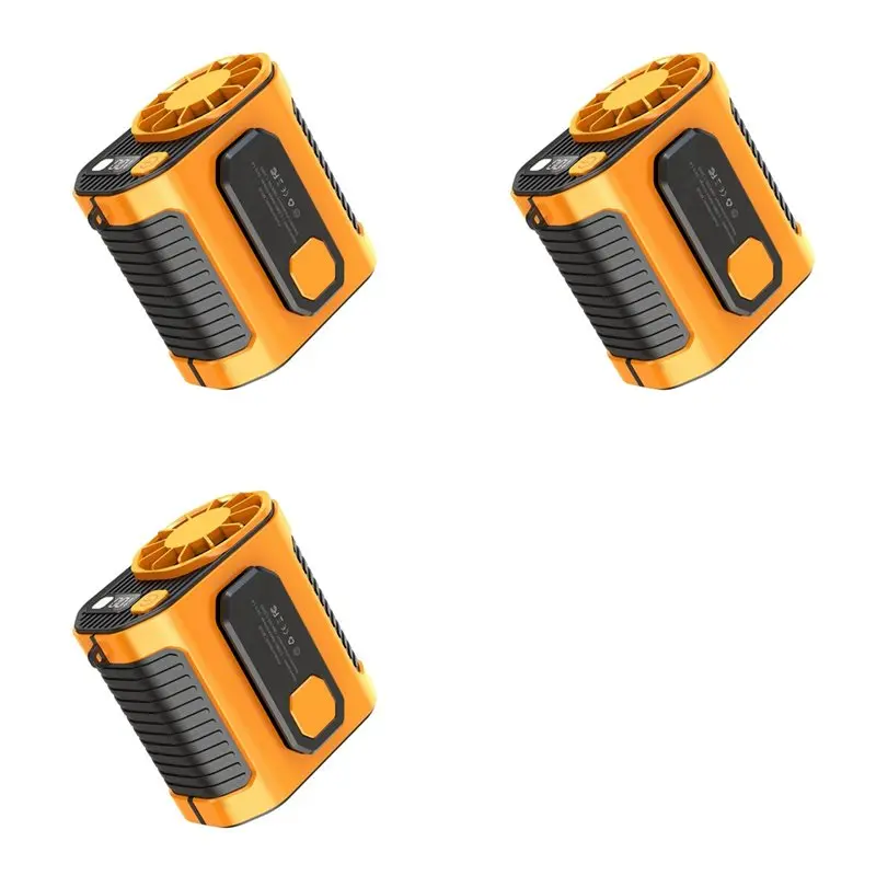 

【РАЖДЕНИЕ】Портативный поясной вентилятор 3X для охлаждения при высоких температурах, для работы на улице, в помещении, на сварочных площадках, оранжевый