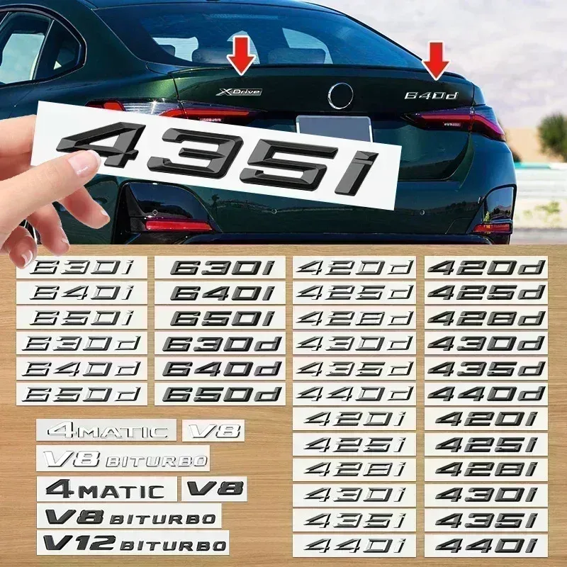 

ABS Emblem Glossy Black Car Sticker Badge Decal Body Trunk Decor for BMW M logo 420i 428i 425d 435d 630i 650i 630d 640d 650d