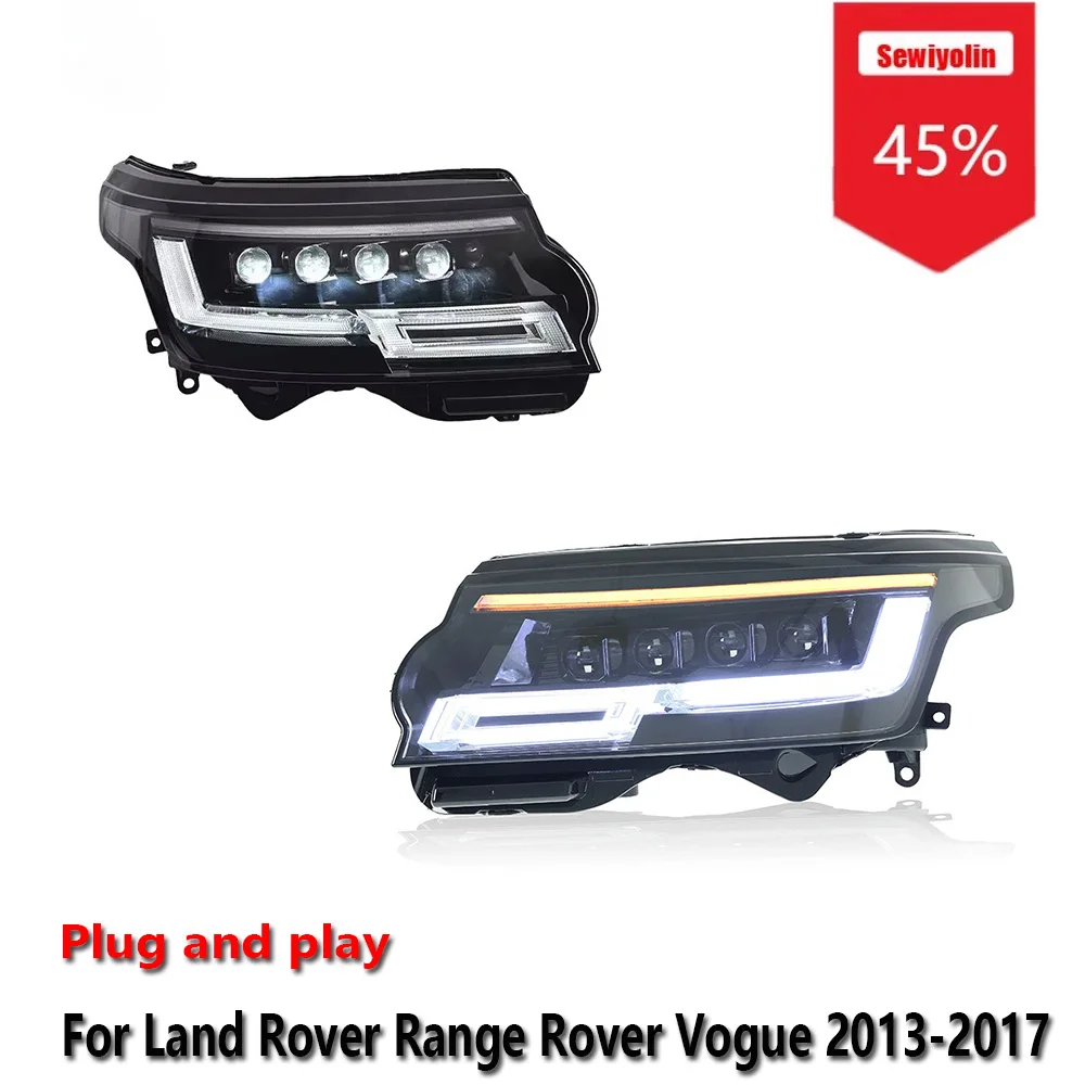 

Sewiyolin Car LED Headlight Accessories For Land Rover Range Rover Vogue 2013-2017 DRL Brake Turn Signal Lamp Plug and Play