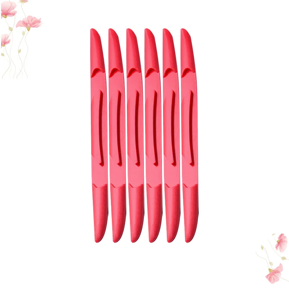 

6pcs Universal Car Door Anti-Collision Sticker Scratch Protector Bumper Guard Strip Red Durable Flexible Auto Exterior