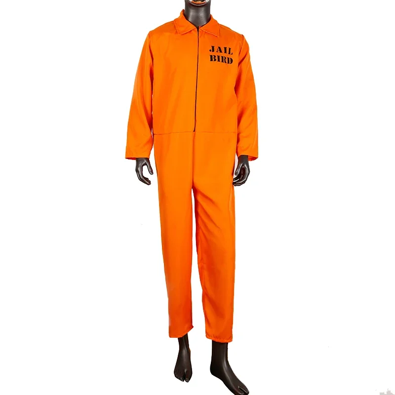 

Prisoner Cosplay Costume Prison Jumpsuit Halloween Carnival Party Orange Inmate Costumes Unisex Prison Criminal Inmate Outfit