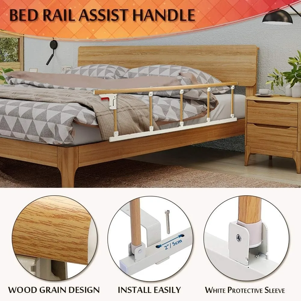 Bed Rail Side Guard Rails for Elderly Adults Railing Collapsible Transfer Support Bedrail Prevent Falling Medical Bedside Assist